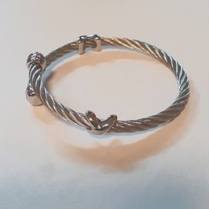 Designer Style Stainless steel cable Bracelet double XX